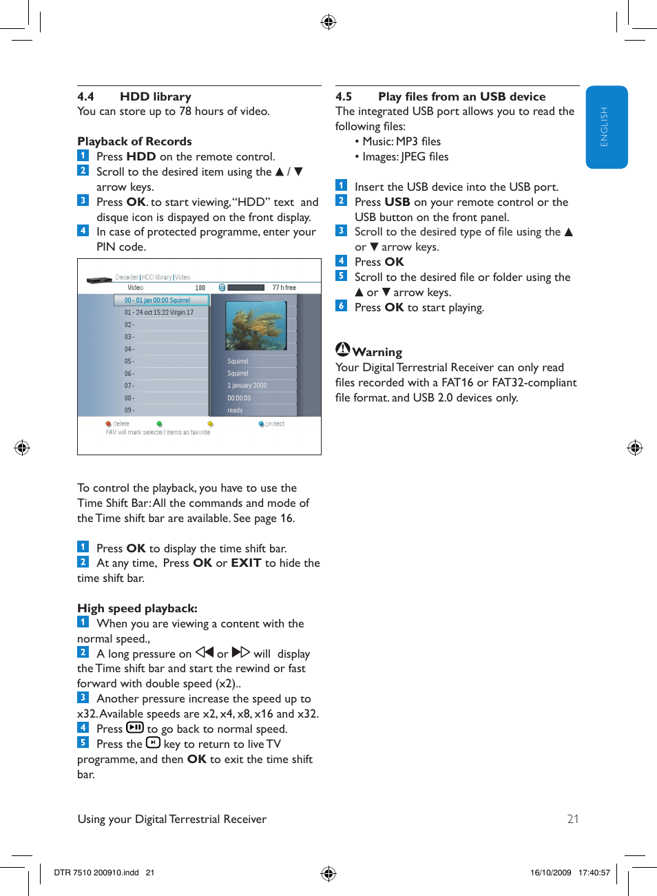 Philips DTR7510/05 User Manual | Page 21 / 60