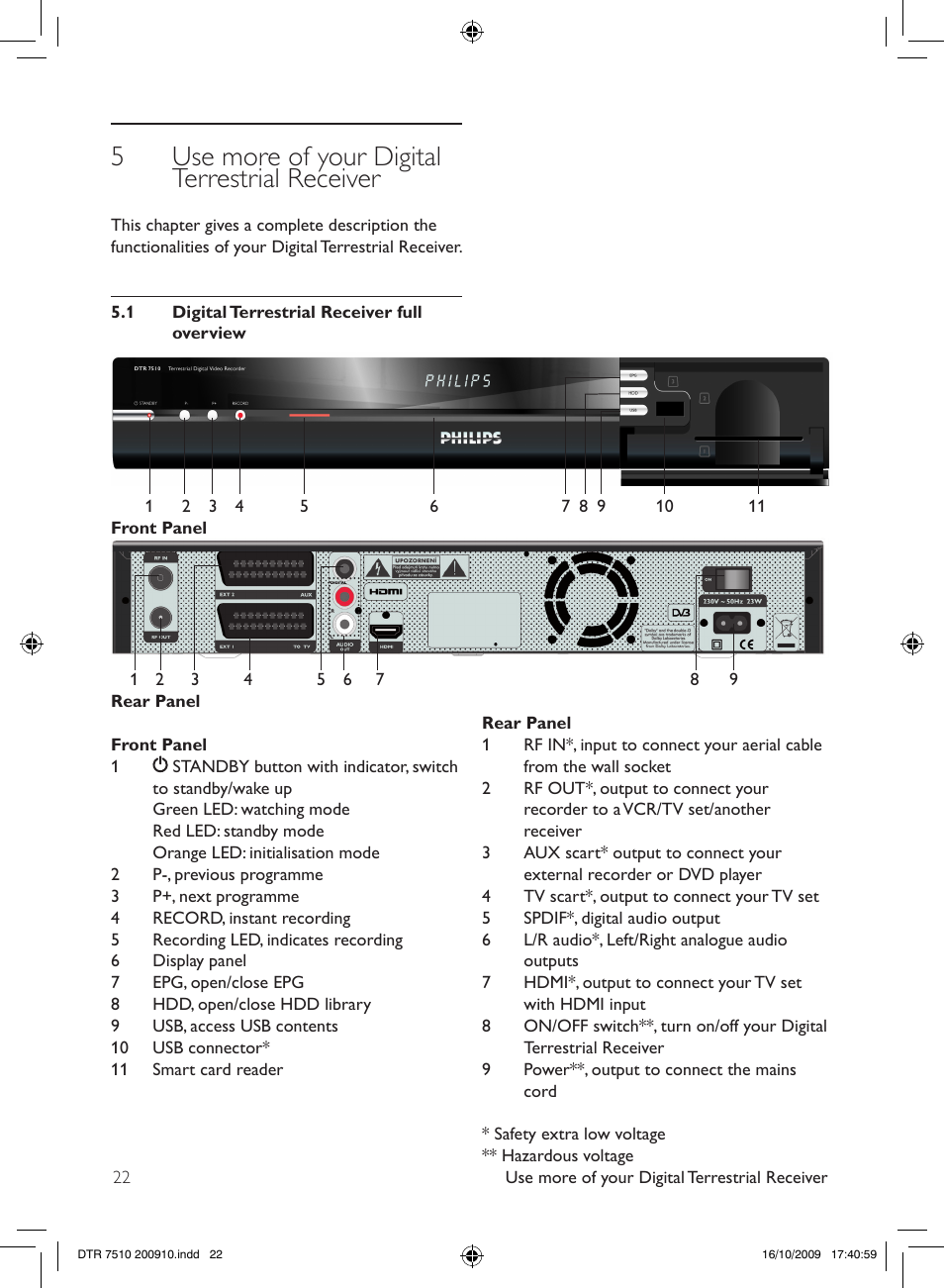 5use more of your digital terrestrial receiver | Philips DTR7510/05 User Manual | Page 22 / 60