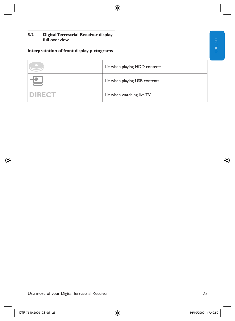 Direct | Philips DTR7510/05 User Manual | Page 23 / 60