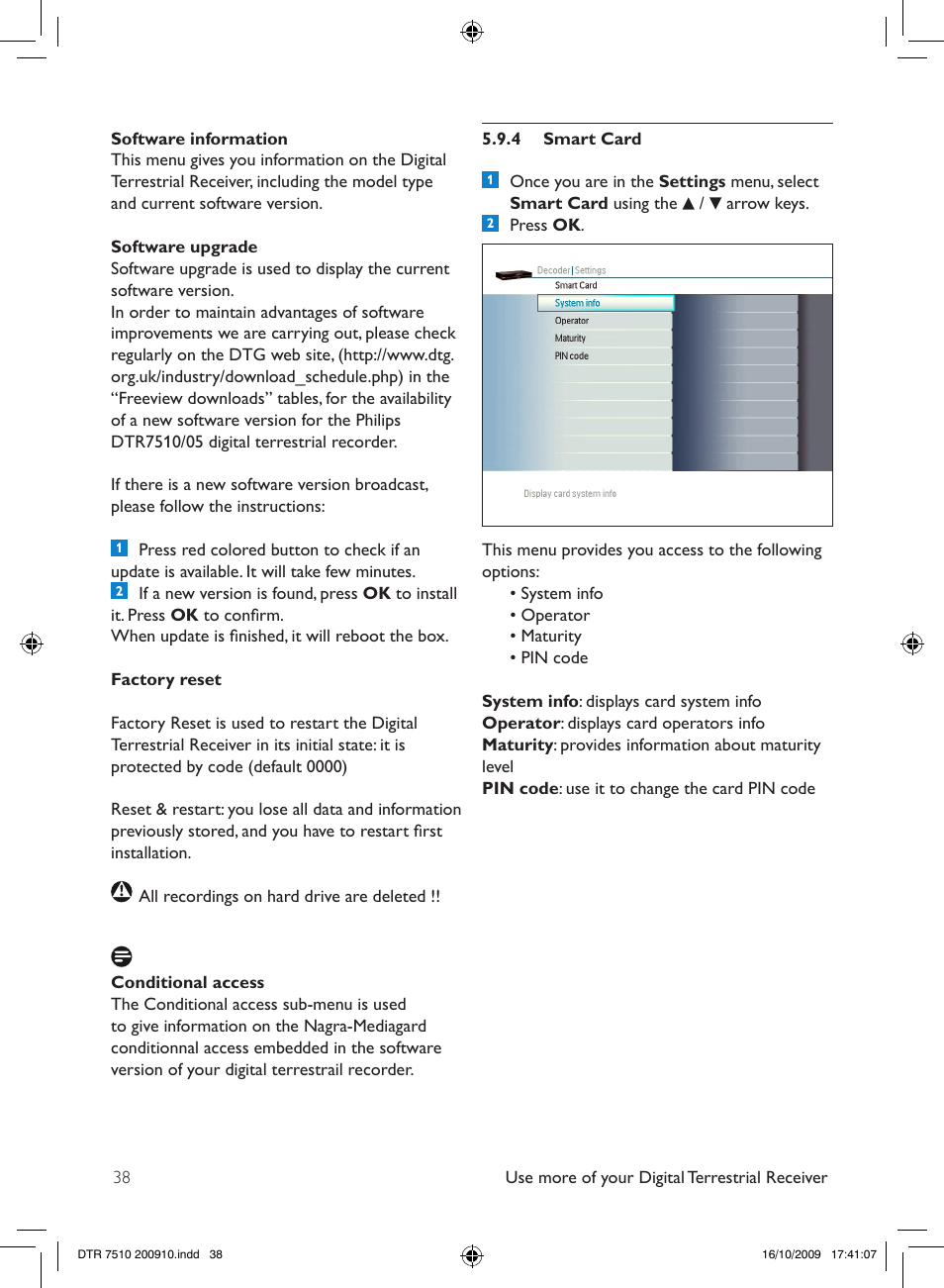 Philips DTR7510/05 User Manual | Page 38 / 60