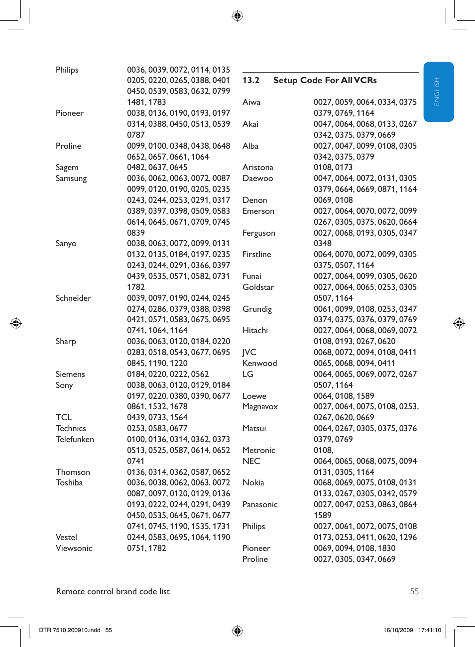 Philips DTR7510/05 User Manual | Page 55 / 60