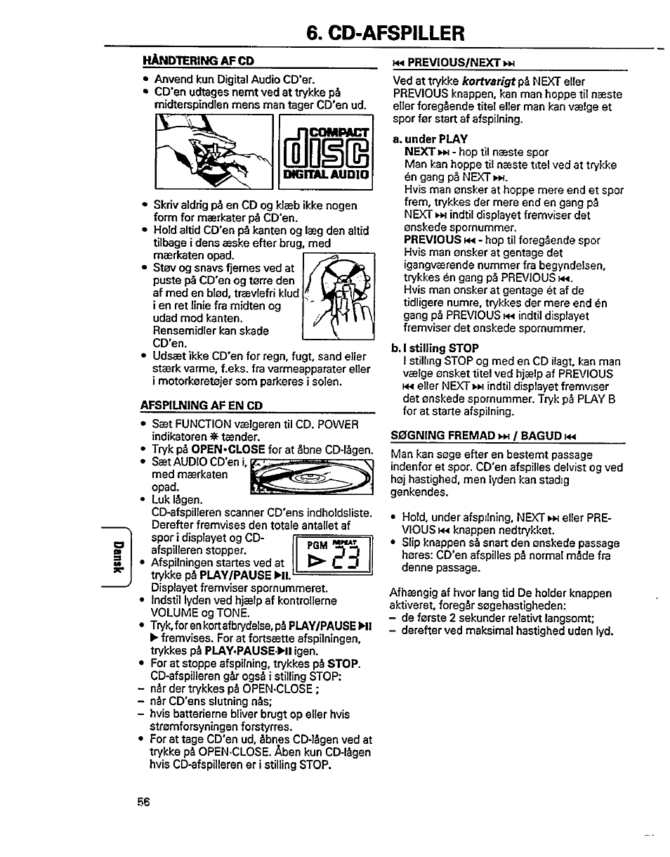 Cd-afspiller, Cd-afspiller -57 | Philips AZ 8048 User Manual | Page 6 / 13