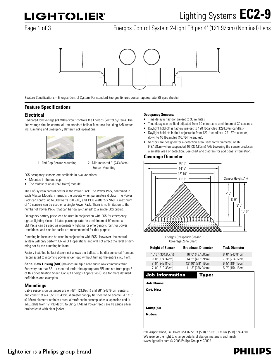 Philips Lightolier EC2-9 User Manual | 3 pages