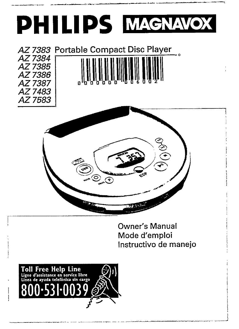 Philips AZ 7385 User Manual | 22 pages