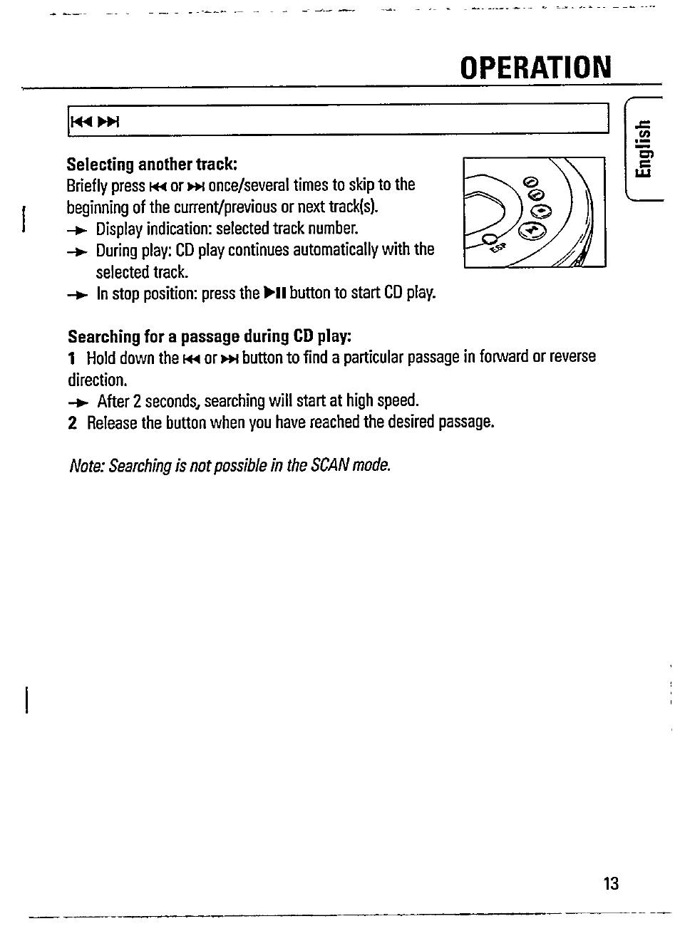 Operation | Philips AZ 7385 User Manual | Page 13 / 22