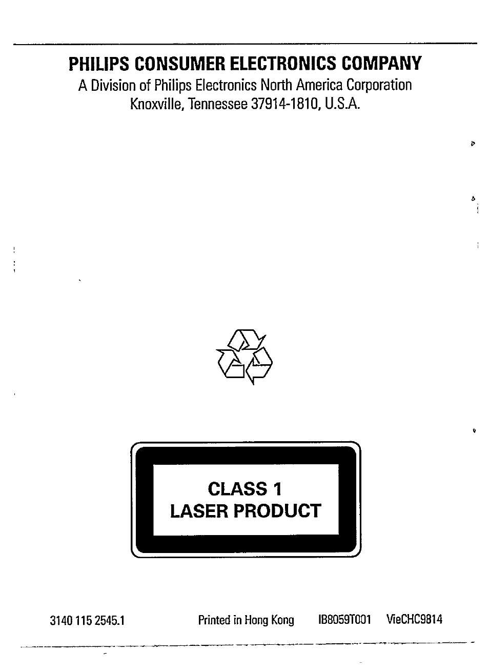 Philips consumer electronics company | Philips AZ 7385 User Manual | Page 22 / 22