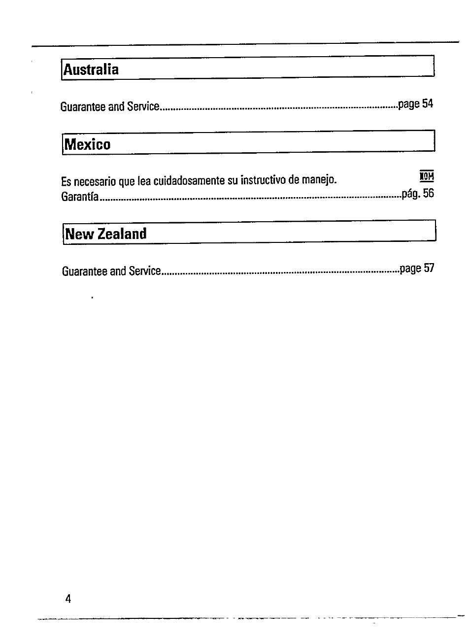 Australia, Mexico, New zealand | Philips AZ 7188 User Manual | Page 4 / 26