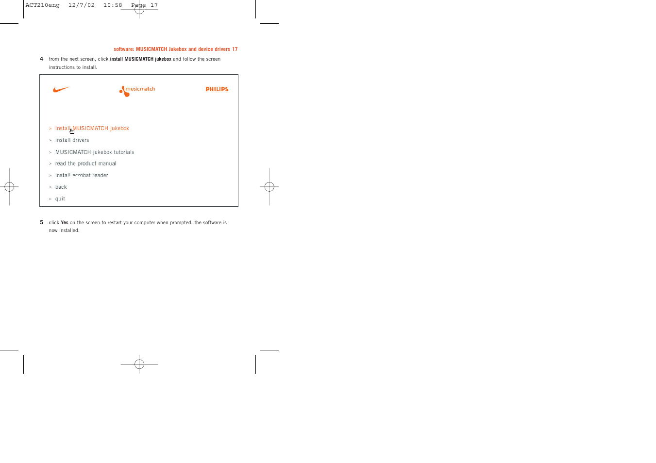 Philips ACT210 User Manual | Page 17 / 29