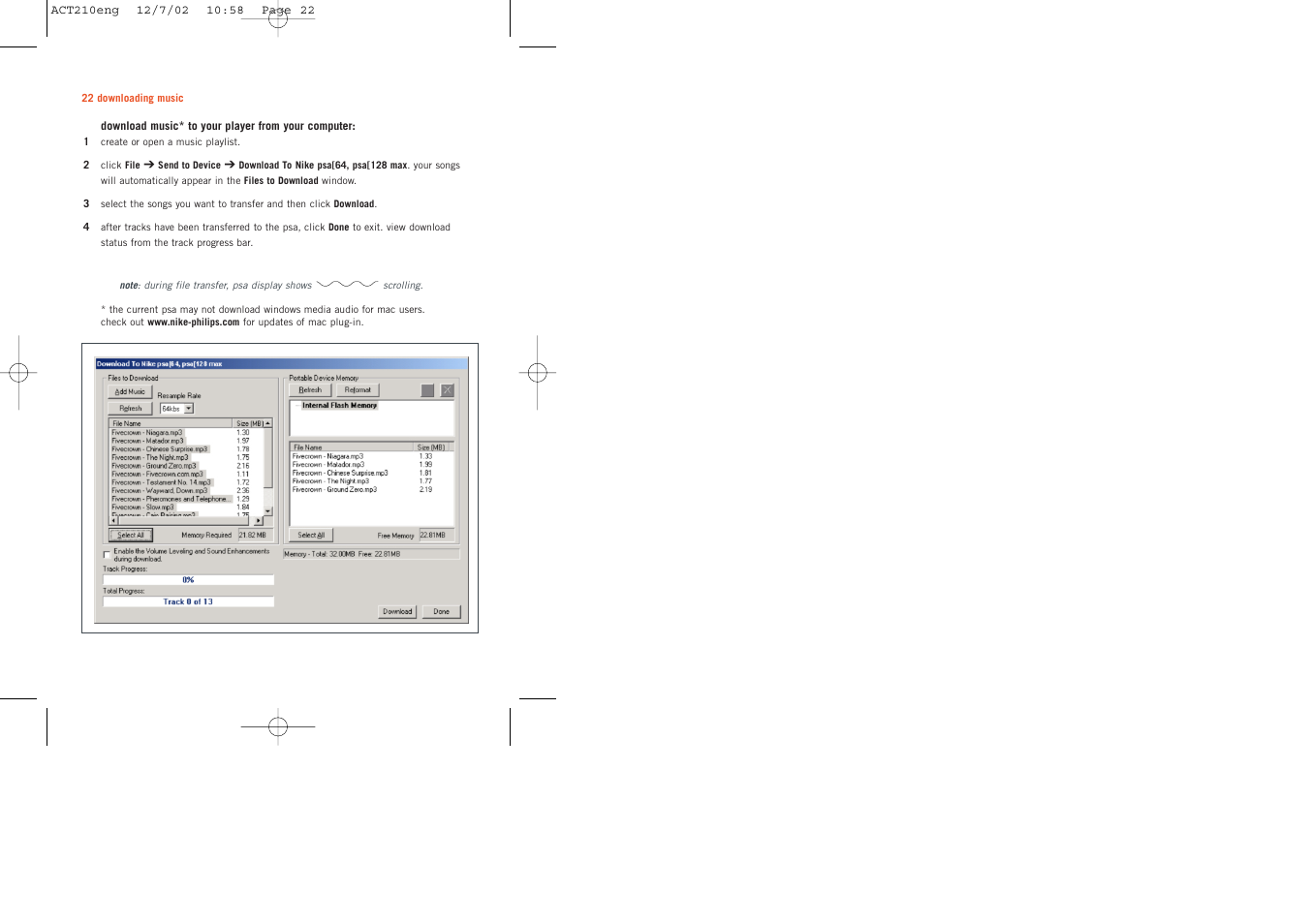 Philips ACT210 User Manual | Page 22 / 29