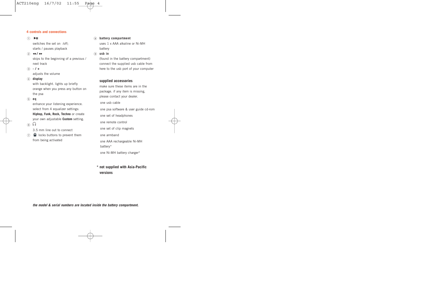 Philips ACT210 User Manual | Page 4 / 29