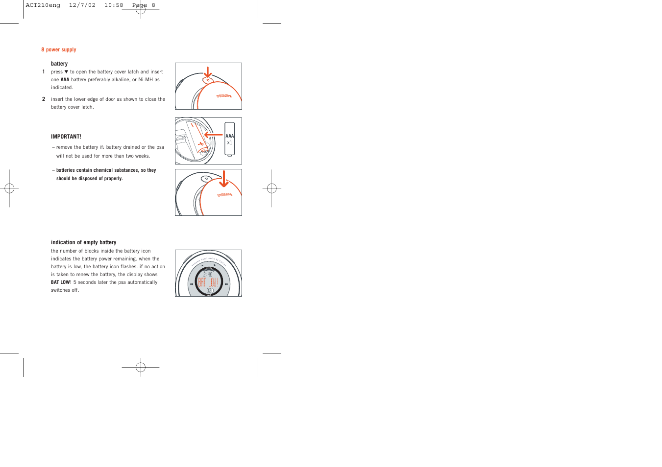 Philips ACT210 User Manual | Page 8 / 29