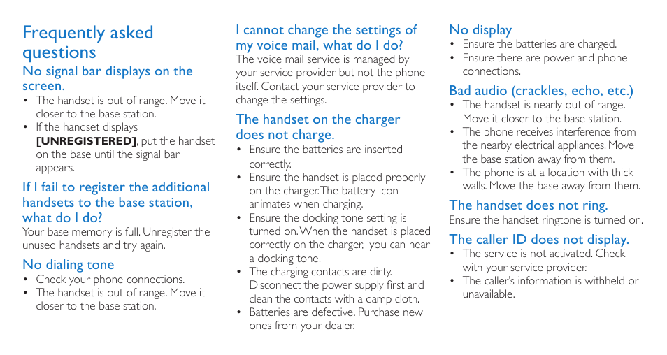 Frequently asked questions | Philips CD186 User Manual | Page 11 / 12