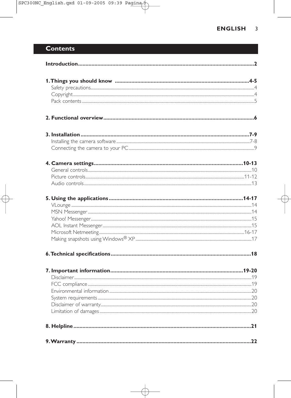 Philips SPC 300NC User Manual | Page 3 / 22