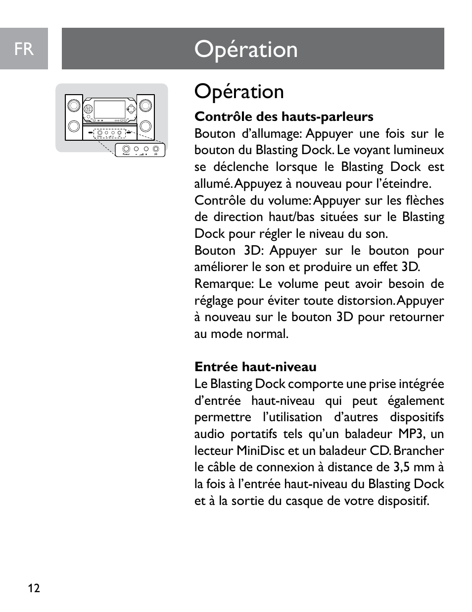 Opération | Philips SGP6031BB/27 User Manual | Page 12 / 22