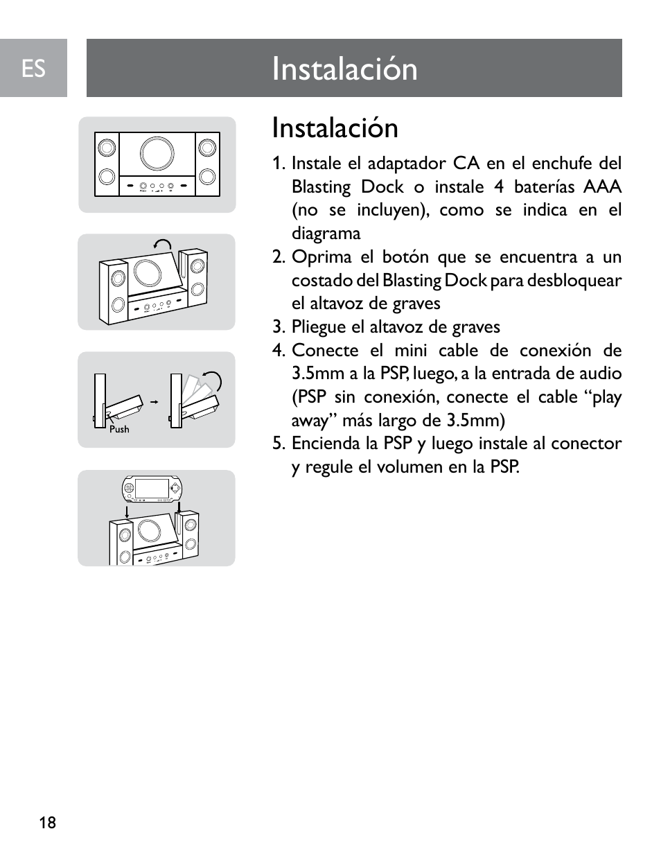 Instalación | Philips SGP6031BB/27 User Manual | Page 18 / 22