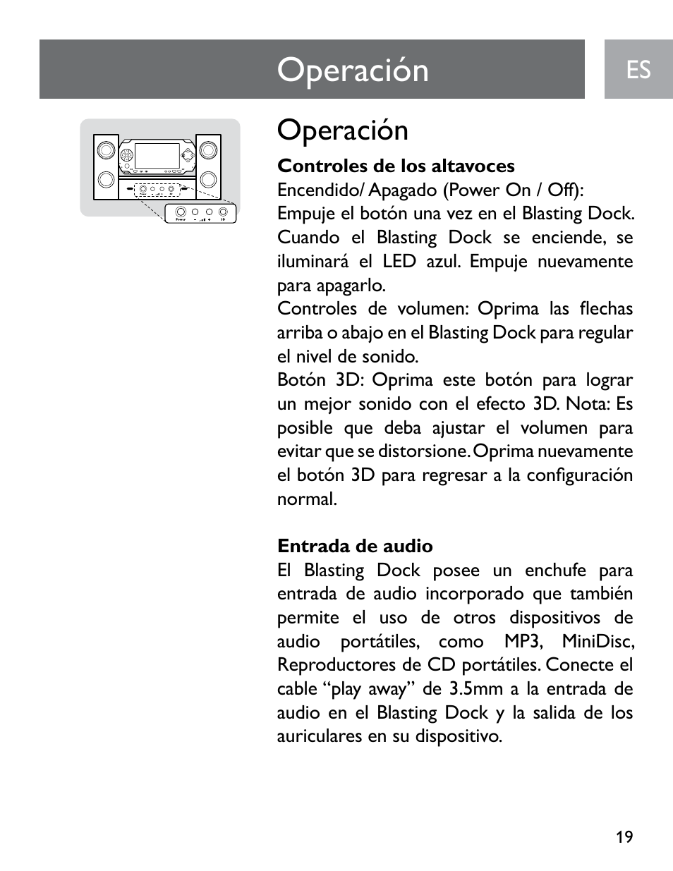 Operación | Philips SGP6031BB/27 User Manual | Page 19 / 22