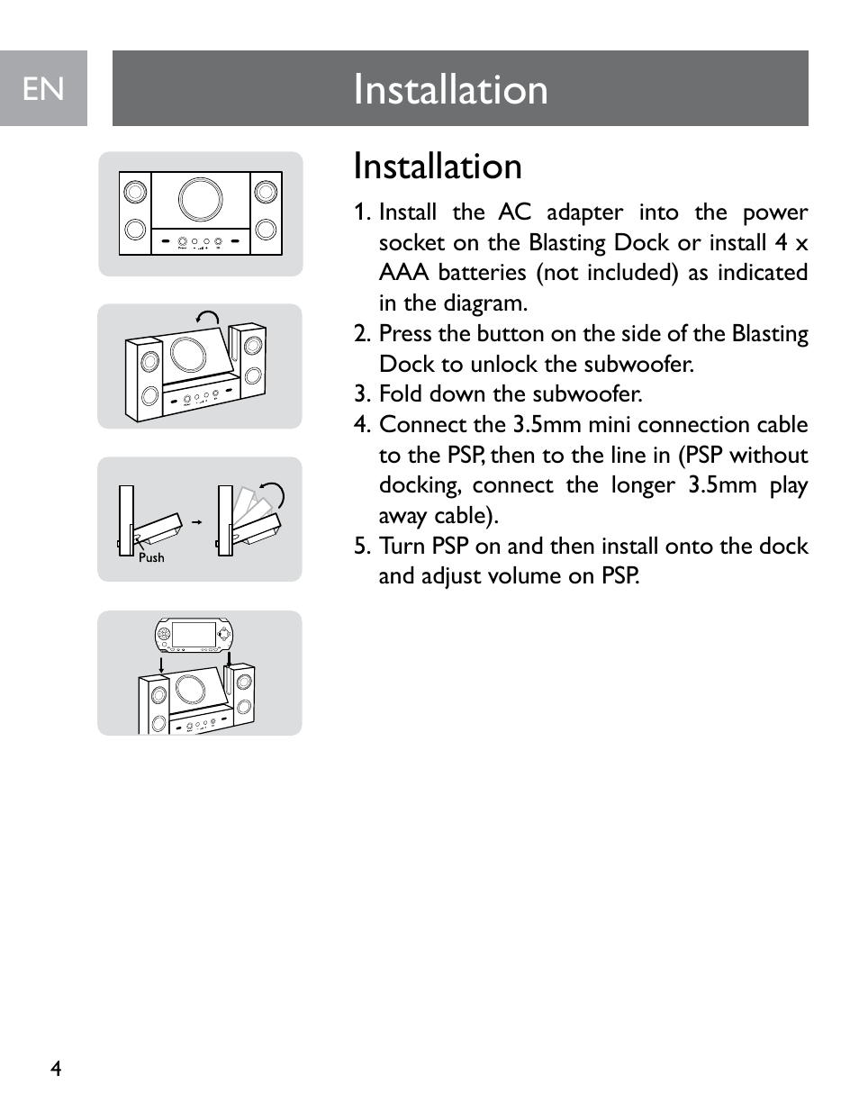 Installation | Philips SGP6031BB/27 User Manual | Page 4 / 22