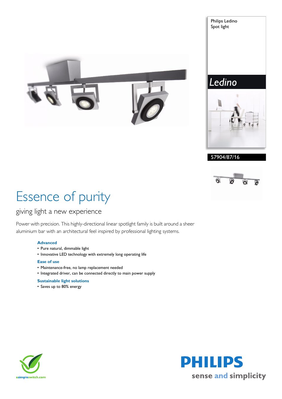 Philips Spot Light 57904/87/16 User Manual | 2 pages