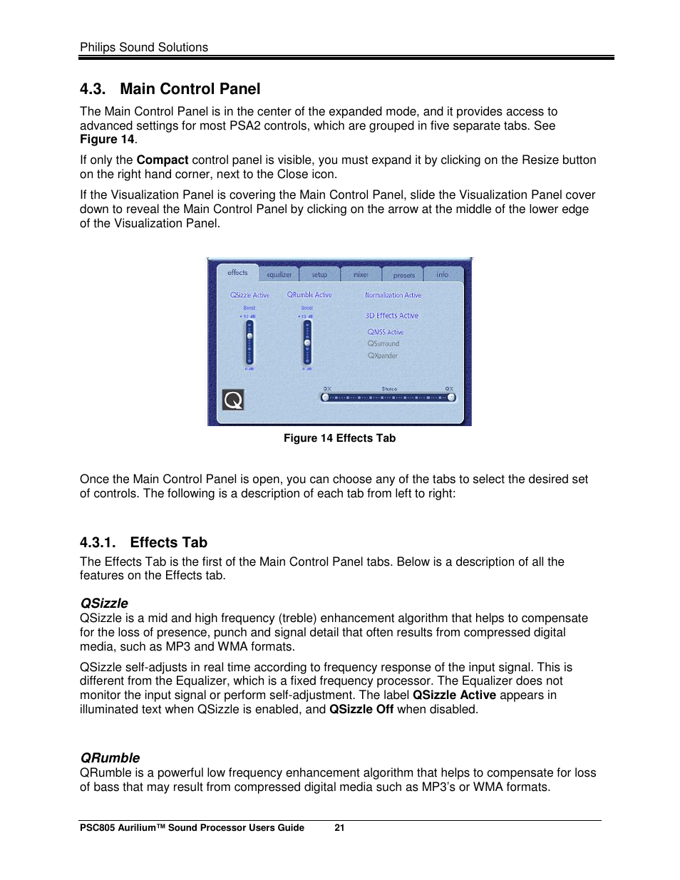 Main control panel | Philips AURILIUM PSC805 User Manual | Page 26 / 46