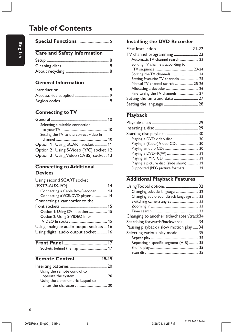 Philips DVDR610 User Manual | Page 6 / 72