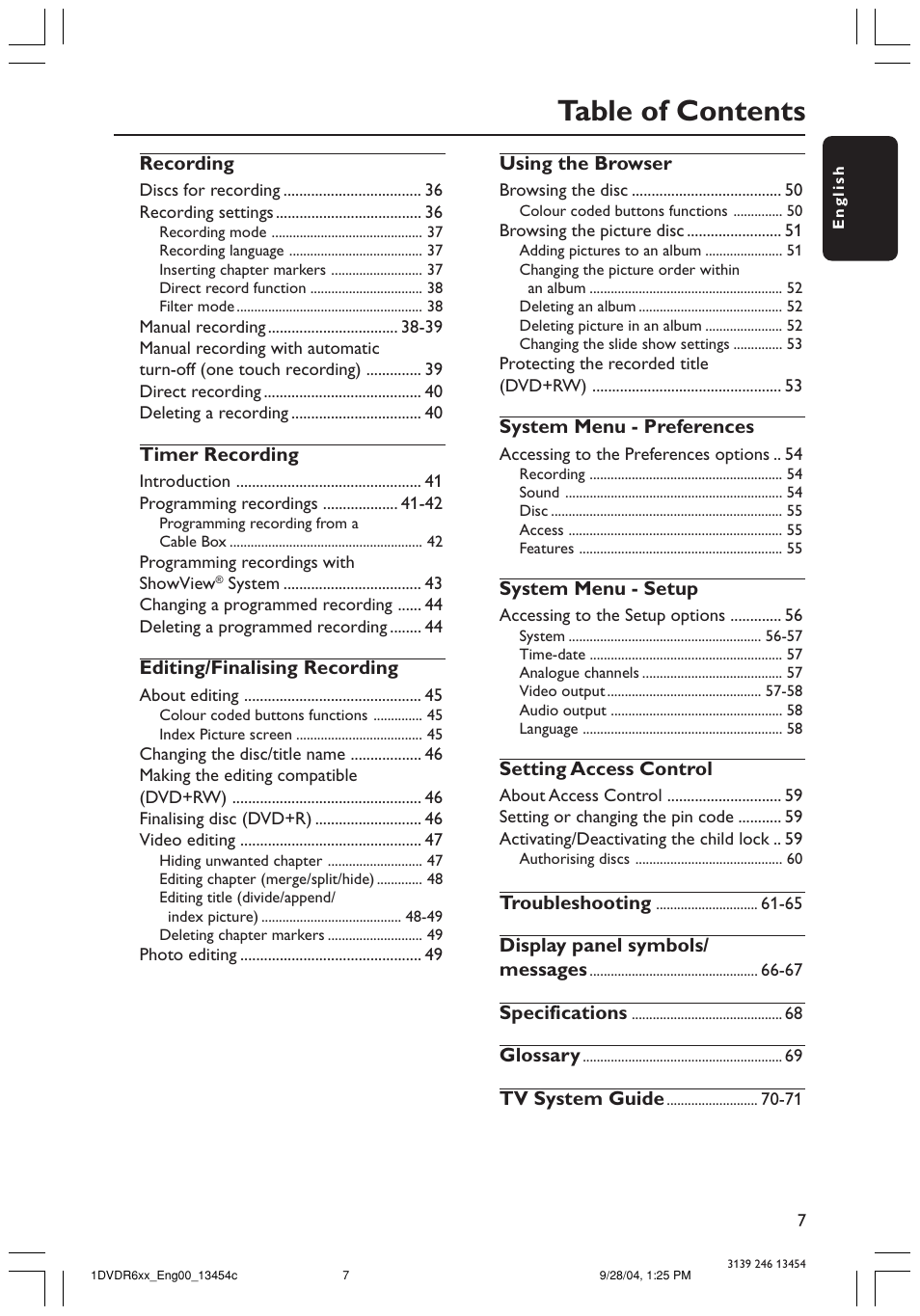 Philips DVDR610 User Manual | Page 7 / 72