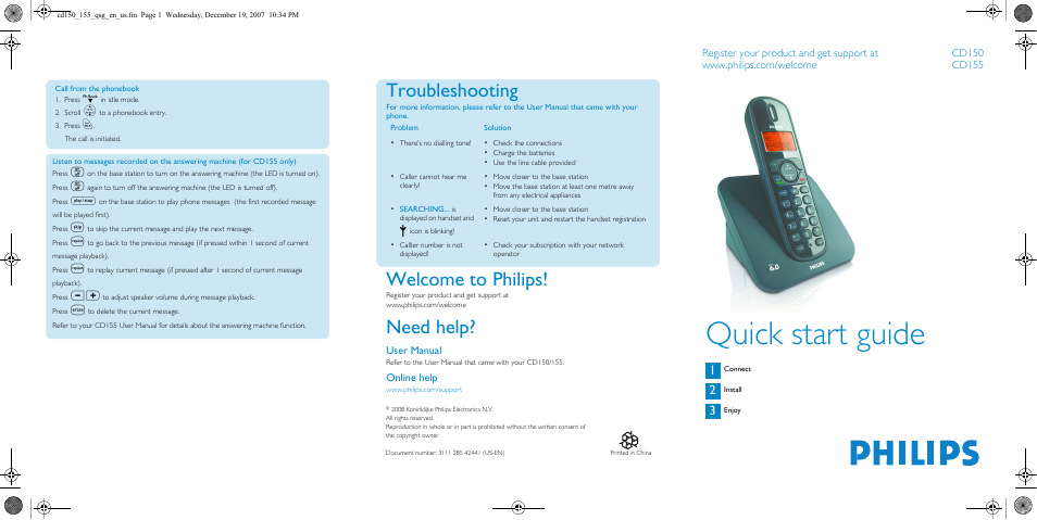 Philips CD150 User Manual | 2 pages