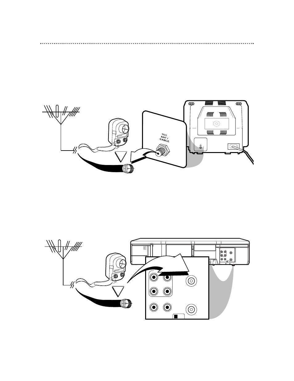 Disconnect the antenna or cable from your tv | Philips VR423CAT User Manual | Page 6 / 53