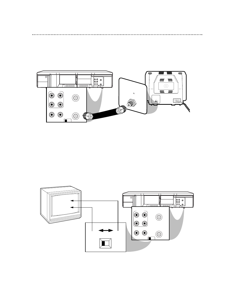 Ch3 ch4, Ch3 / ch4 switch, Plug in the power cords of the tv and the vcr | Ch 4 or ch 3 | Philips VR423CAT User Manual | Page 7 / 53