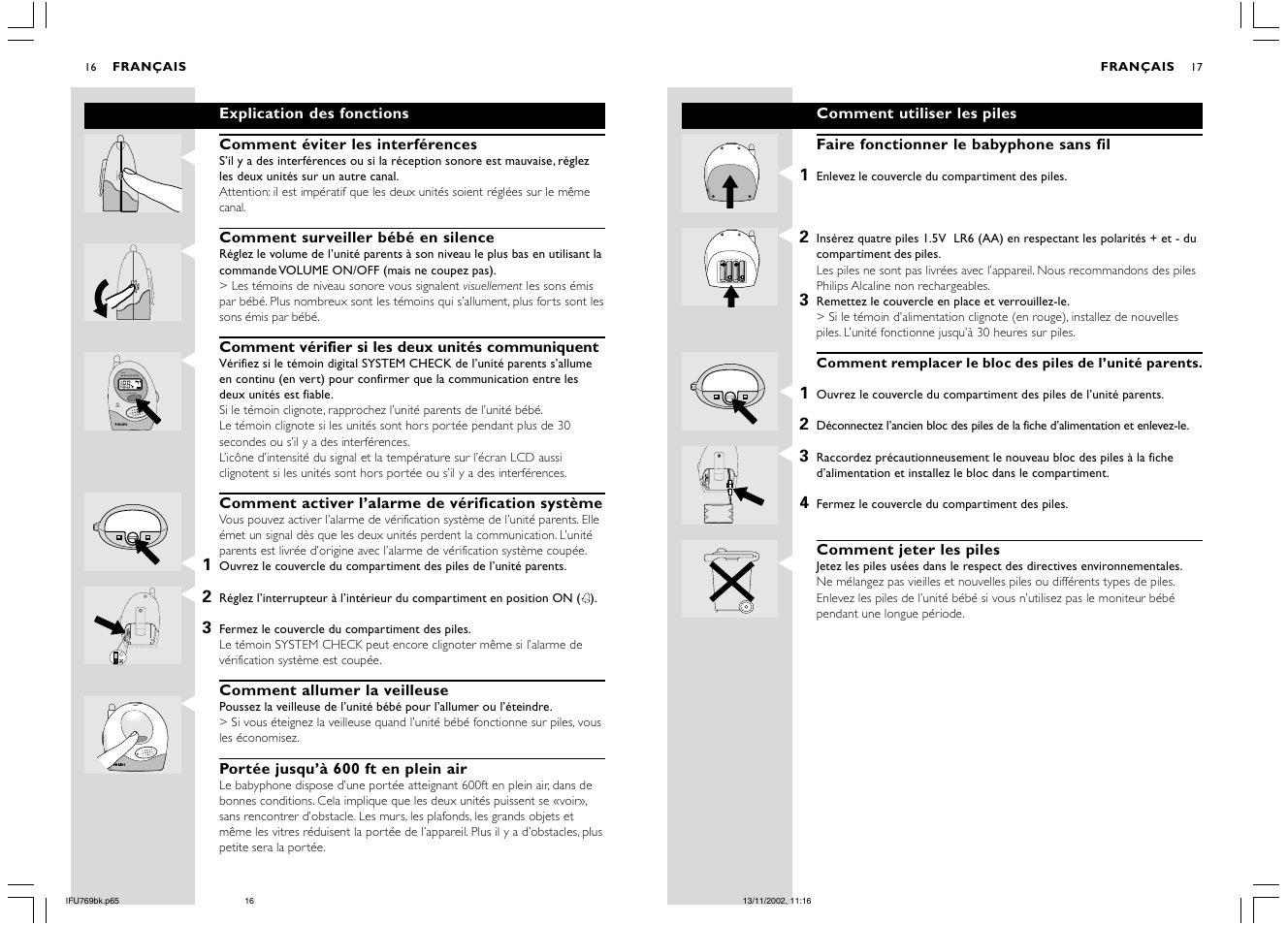 A channel b power system check range power power | Philips SC769 User Manual | Page 16 / 16