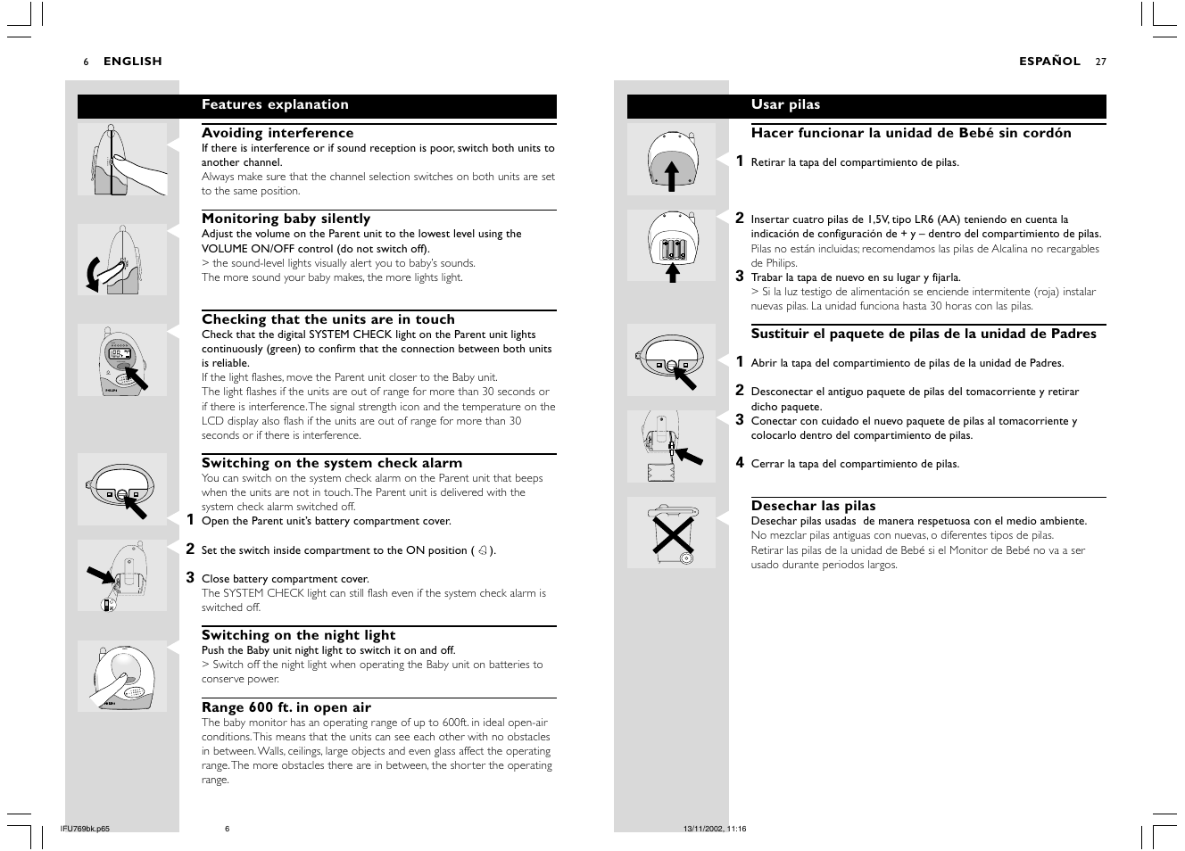 A channel b power system check range power power | Philips SC769 User Manual | Page 6 / 16