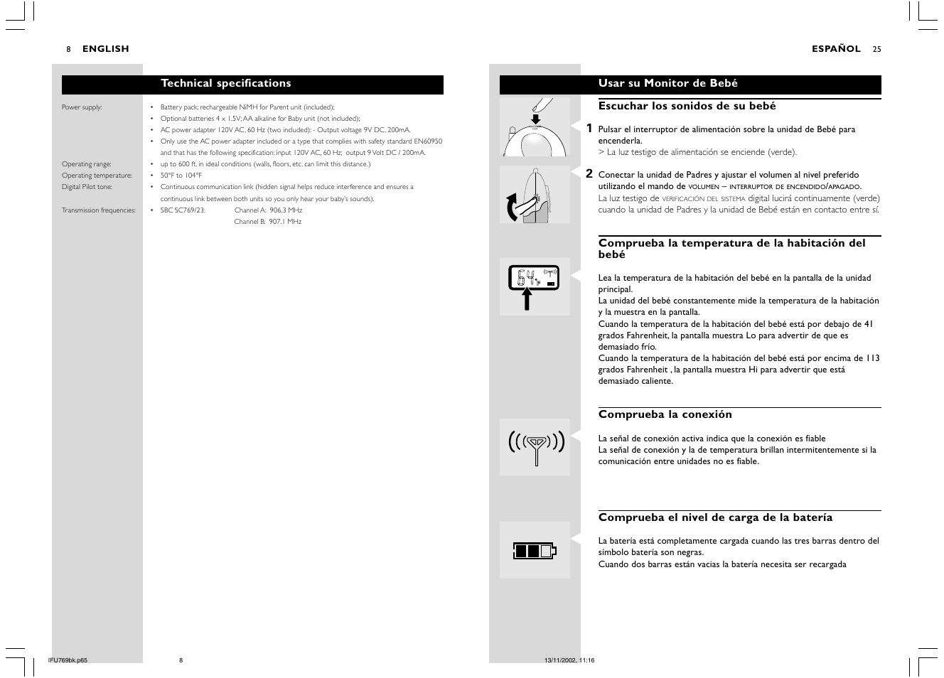 Power | Philips SC769 User Manual | Page 8 / 16
