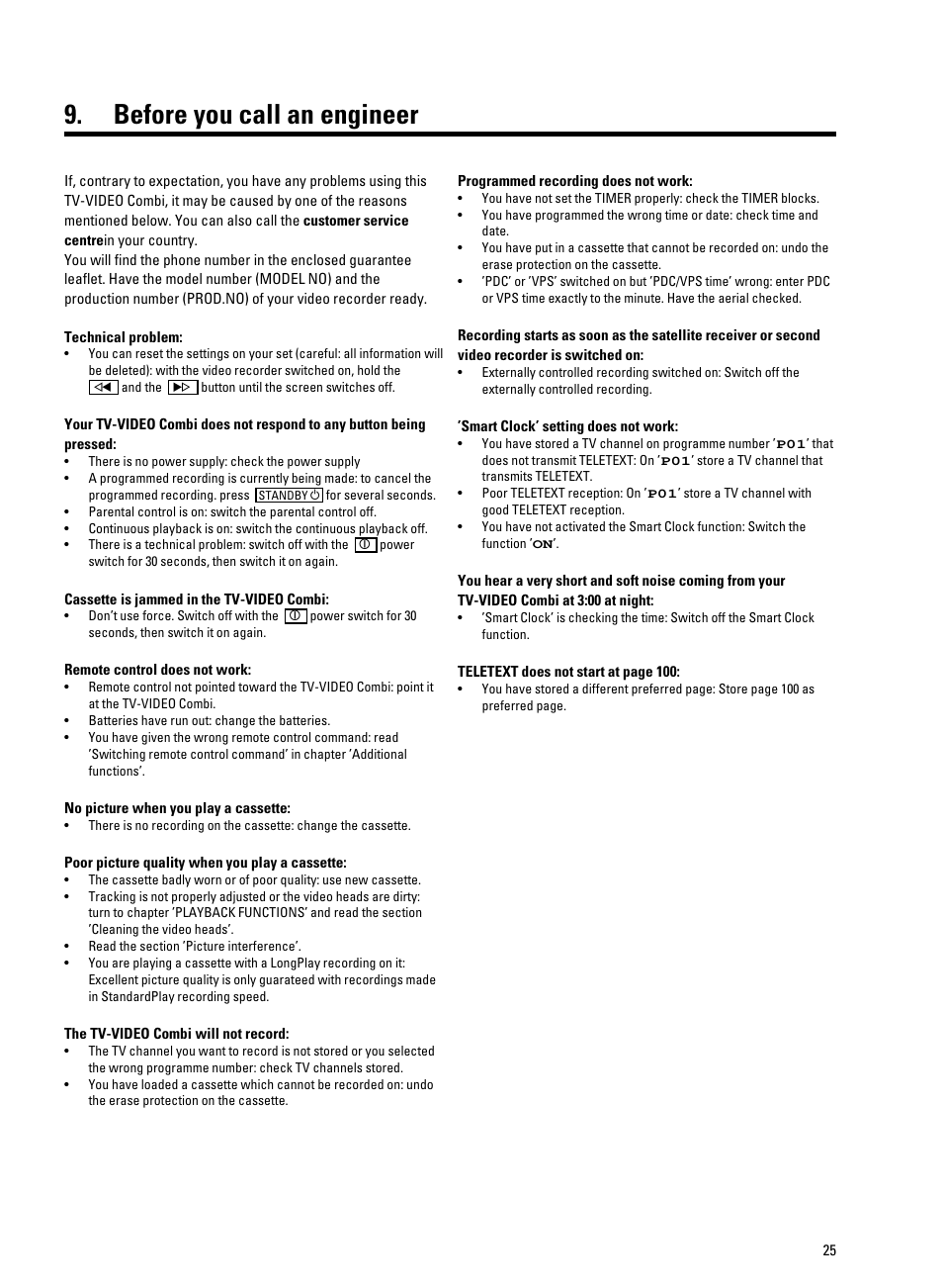 Before you call an engineer | Philips 21PV330/07 User Manual | Page 27 / 28