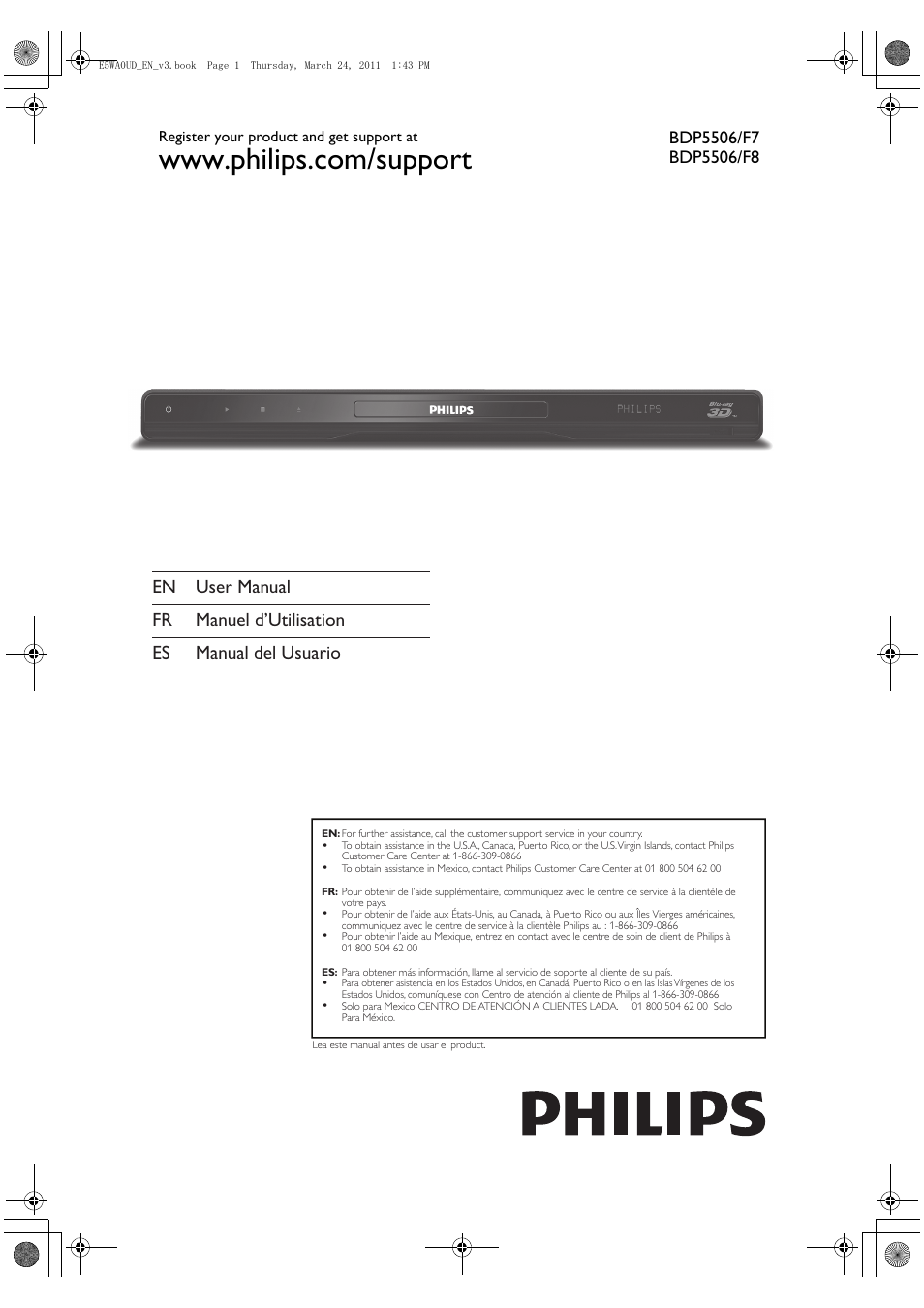 Philips BDP5506/F7 User Manual | 68 pages