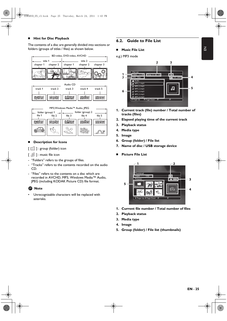 Guide to file list | Philips BDP5506/F7 User Manual | Page 25 / 68