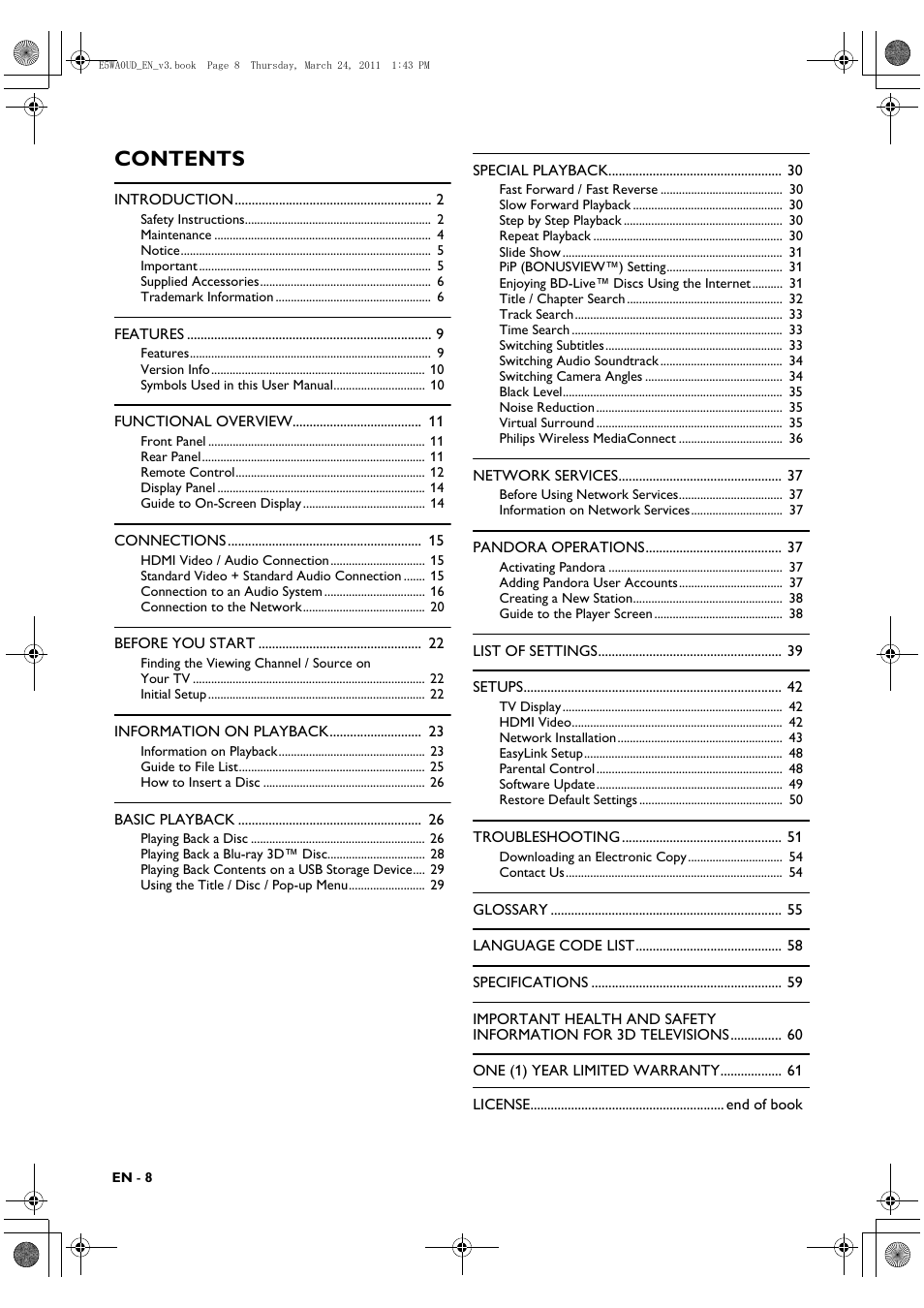 Philips BDP5506/F7 User Manual | Page 8 / 68