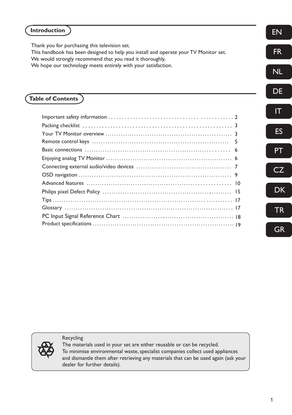 Philips 190TW8 User Manual | 19 pages