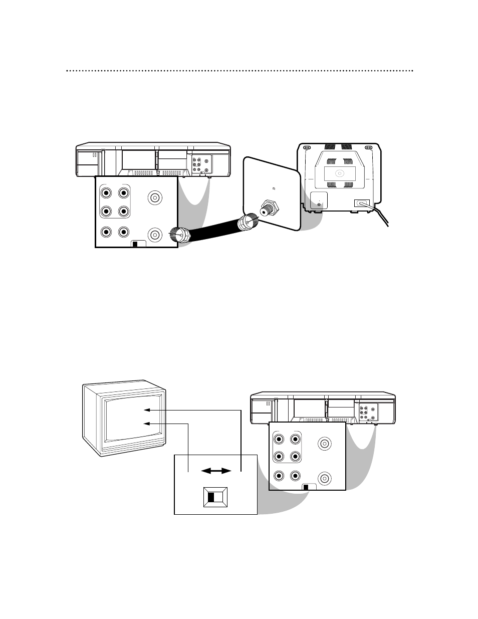 Ch3 ch4, Ch3 / ch4 switch, Plug in the power cords of the tv and the vcr | Ch 4 or ch 3 | Philips VR422CAT User Manual | Page 3 / 9