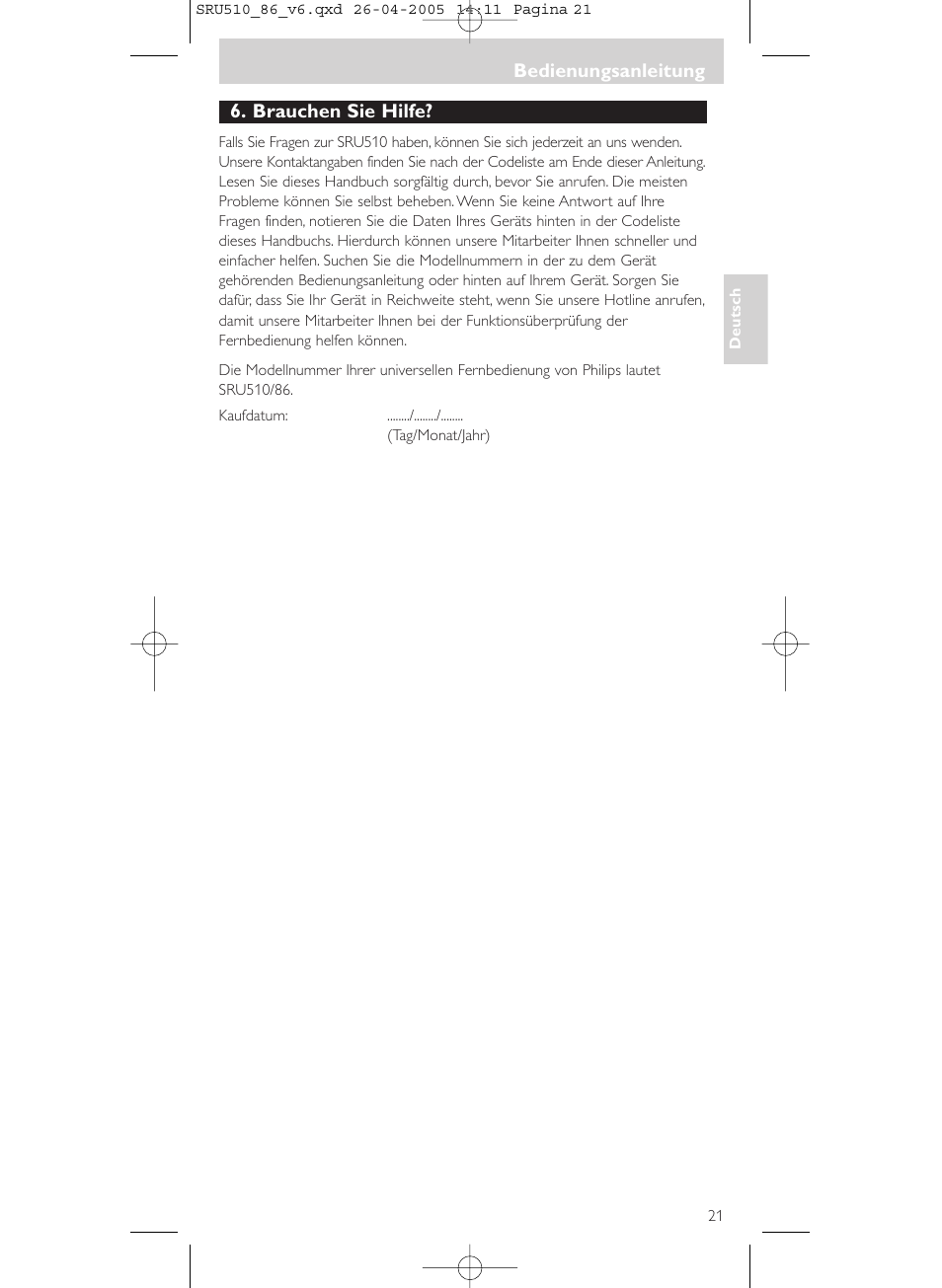 Philips SRU 510/86 User Manual | Page 21 / 60