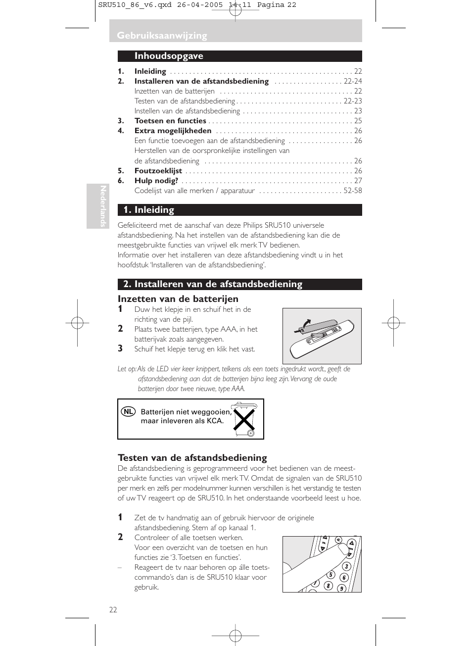 Philips SRU 510/86 User Manual | Page 22 / 60