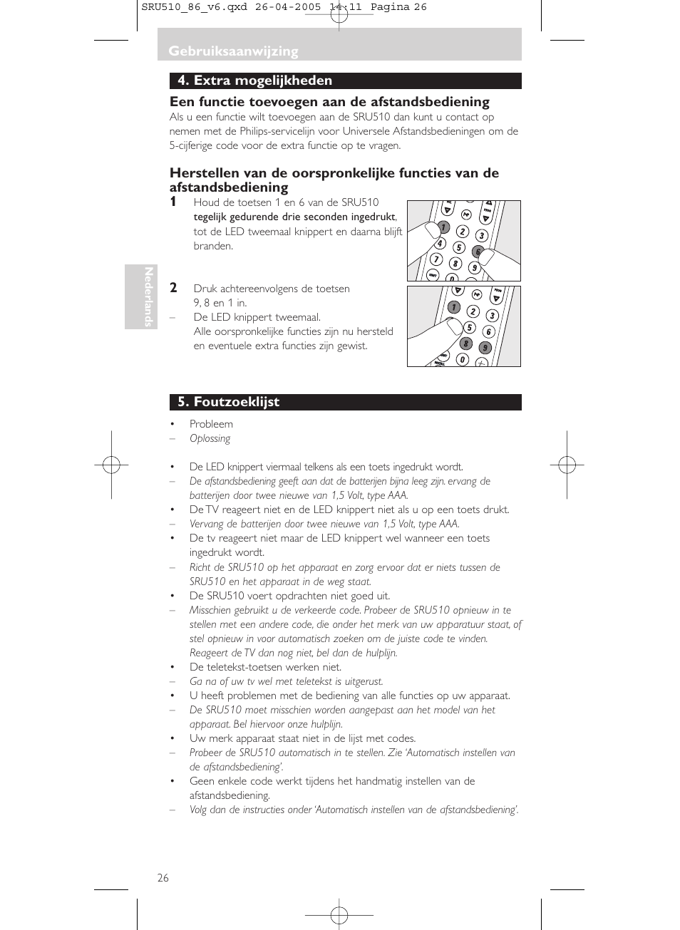 Philips SRU 510/86 User Manual | Page 26 / 60