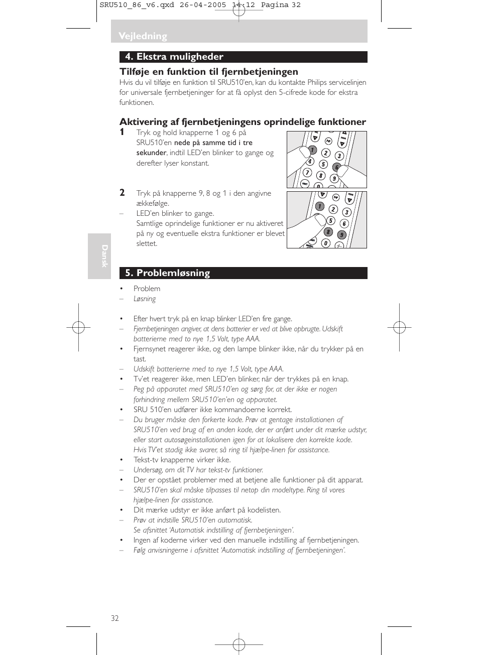 Philips SRU 510/86 User Manual | Page 32 / 60