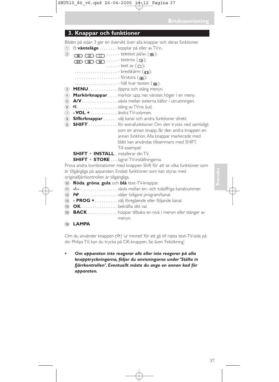 Philips SRU 510/86 User Manual | Page 37 / 60