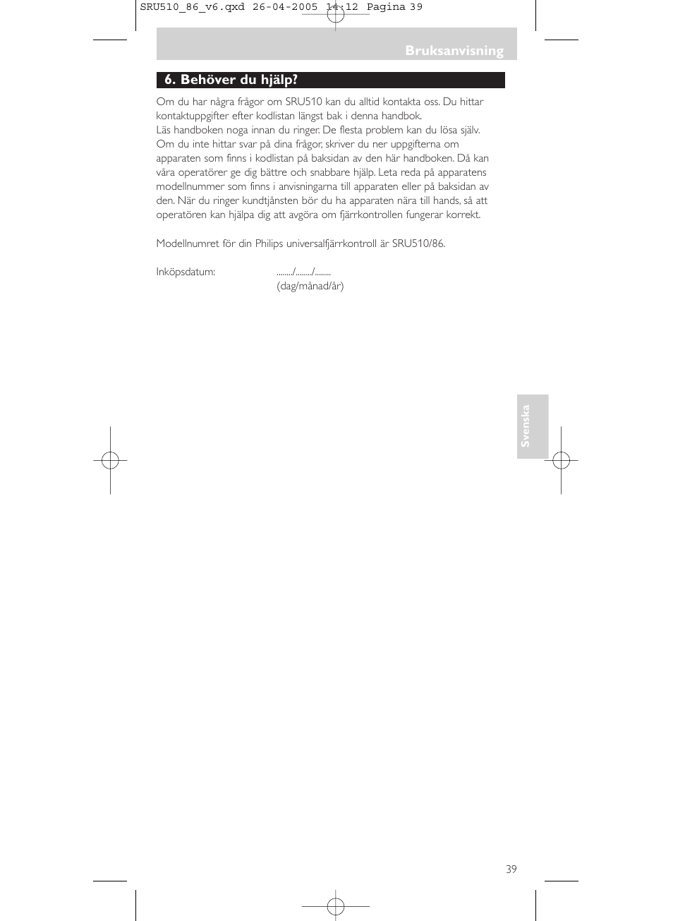 Philips SRU 510/86 User Manual | Page 39 / 60