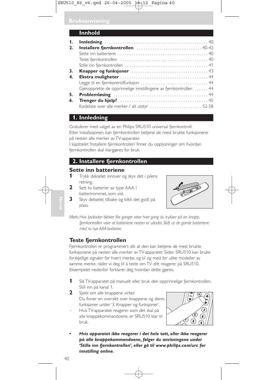 Philips SRU 510/86 User Manual | Page 40 / 60