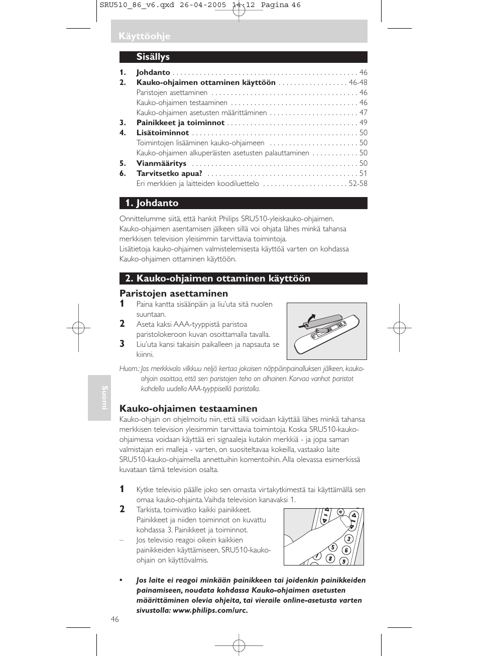Philips SRU 510/86 User Manual | Page 46 / 60
