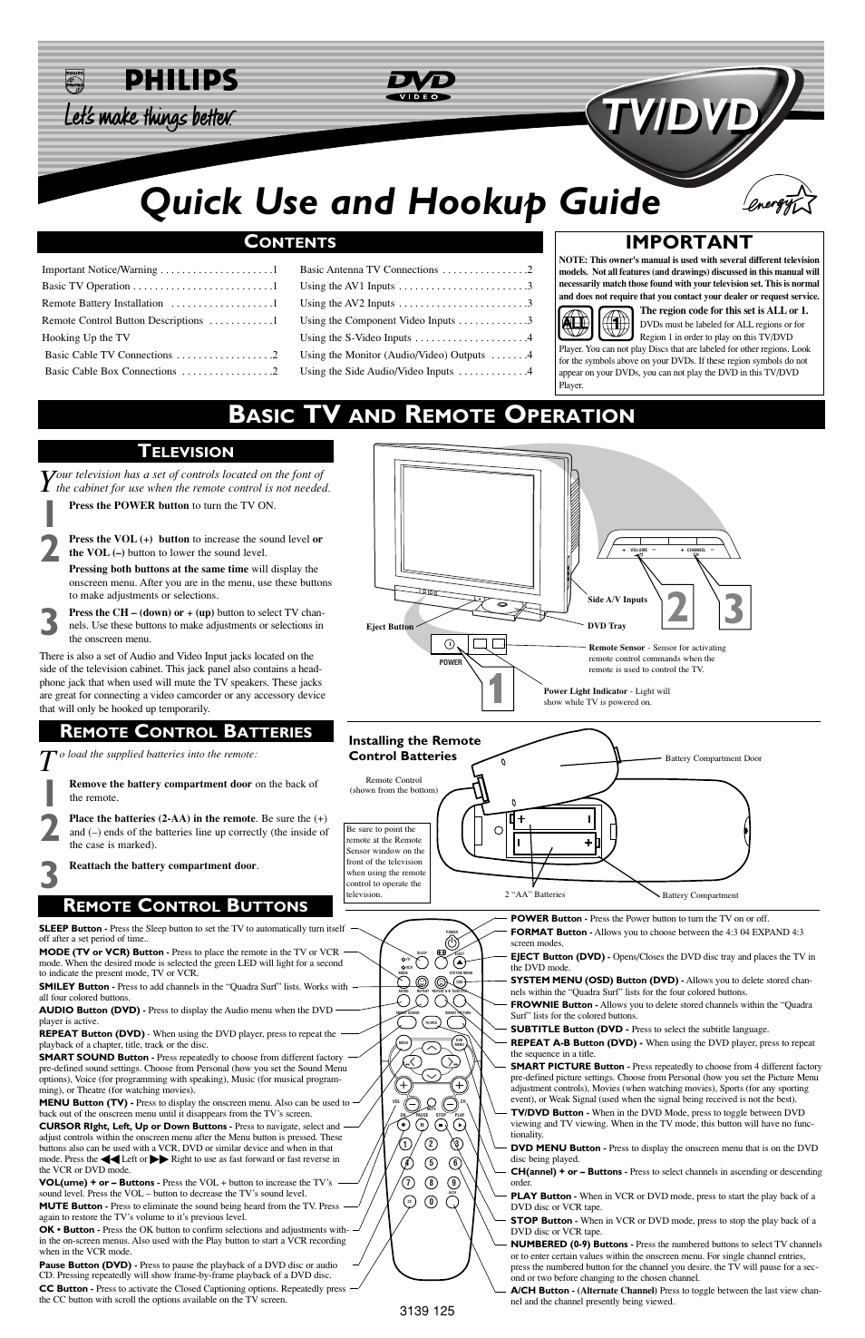 Philips 3139 125 User Manual | 4 pages