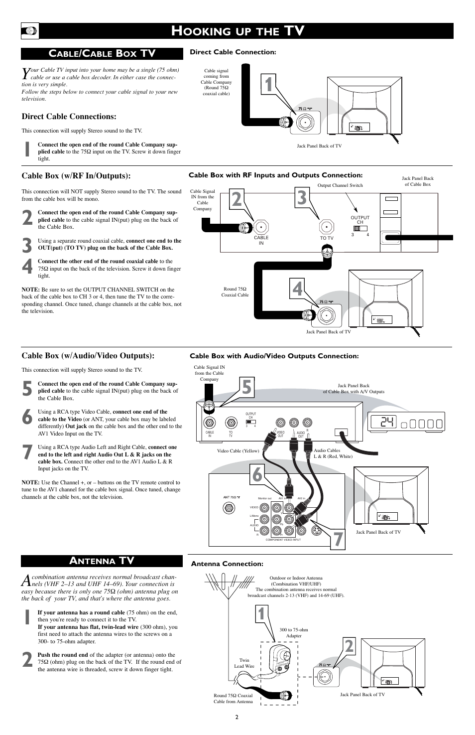 Ooking up the | Philips 3139 125 User Manual | Page 2 / 4