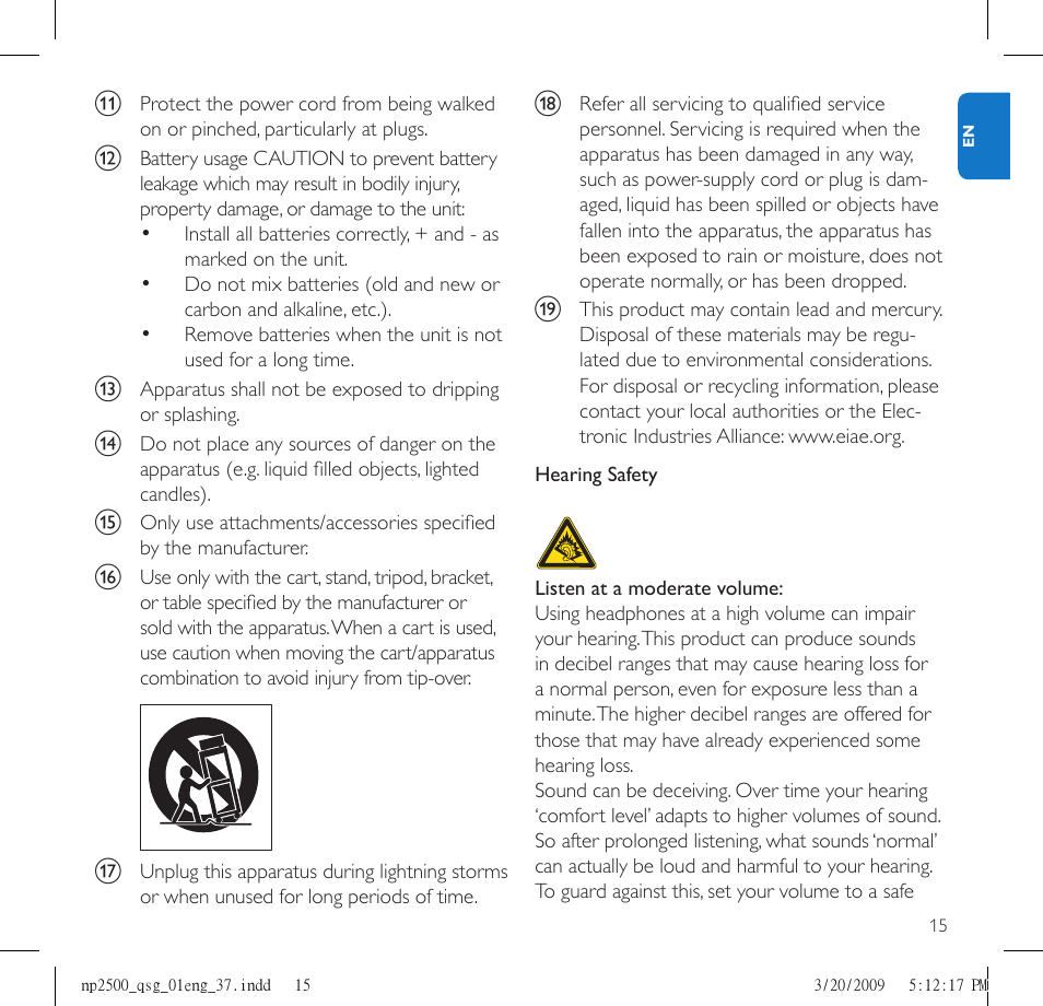 Philips Streamium NP2500/37B User Manual | Page 17 / 21