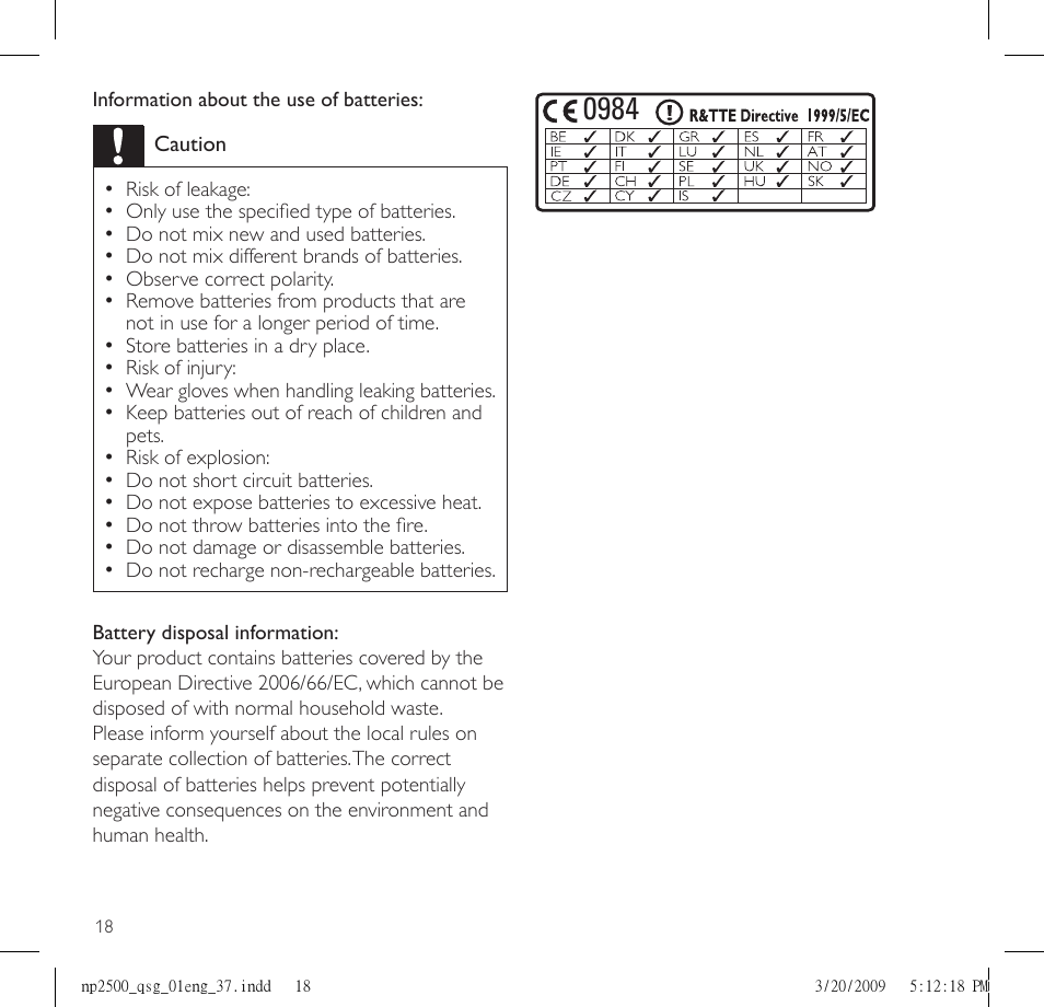 Philips Streamium NP2500/37B User Manual | Page 20 / 21