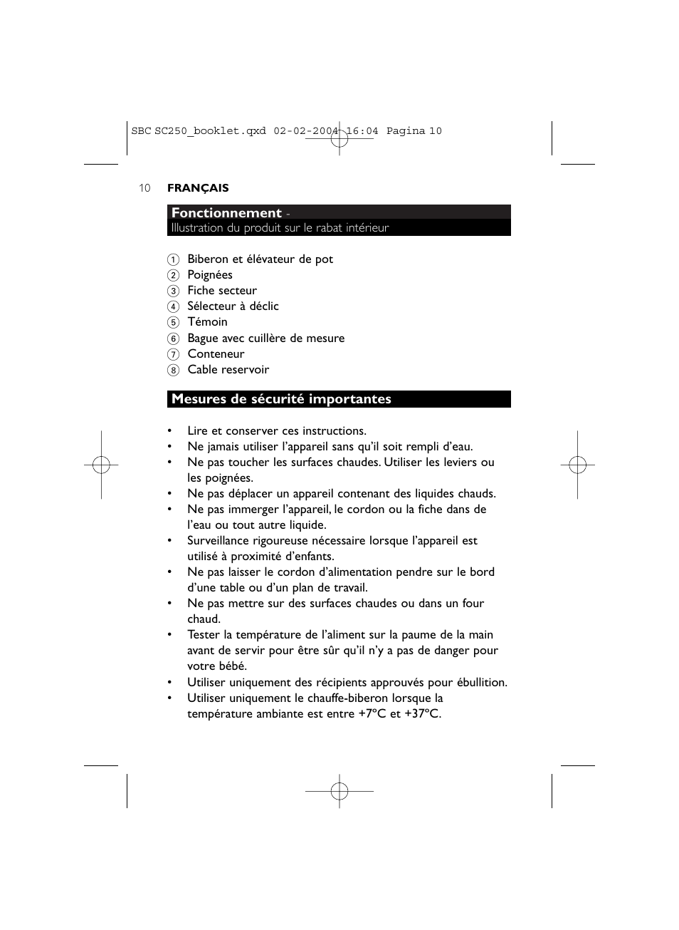 Philips SC250SBC User Manual | Page 10 / 76